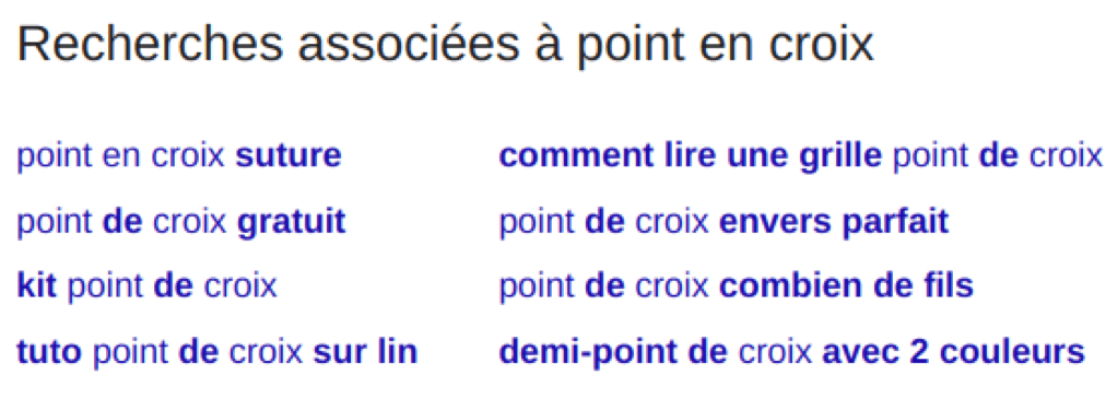 Recherches associées Google