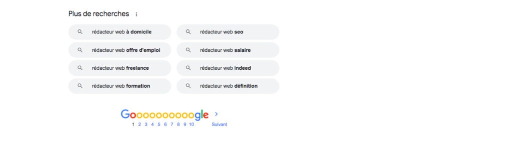 Trouver des mots clés avec les recherches associées de Google