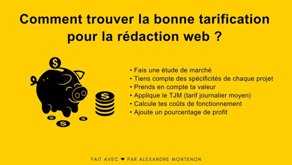 Les tarifs de la rédaction web