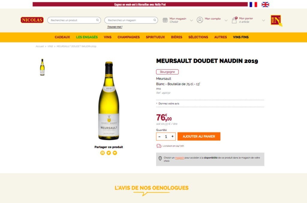 Rédaction fiche produit vin